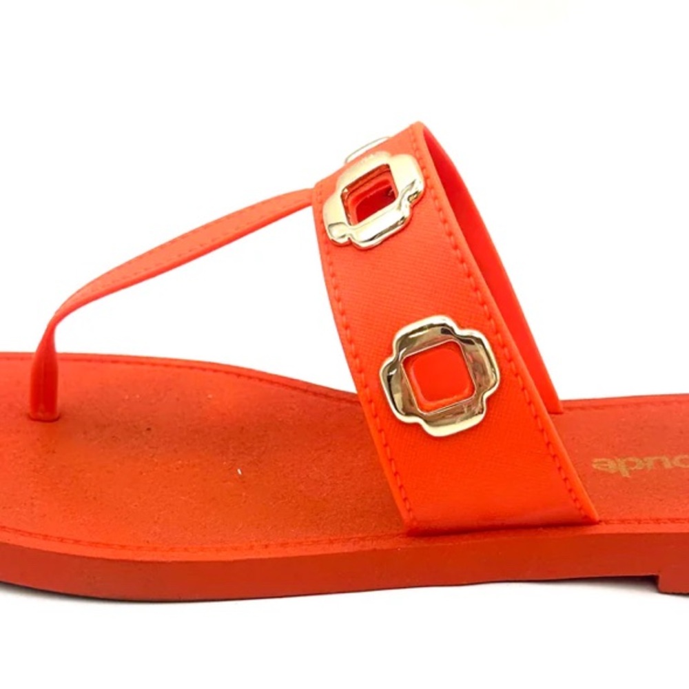 Larroude Orange Gold Accent Women's Sandals